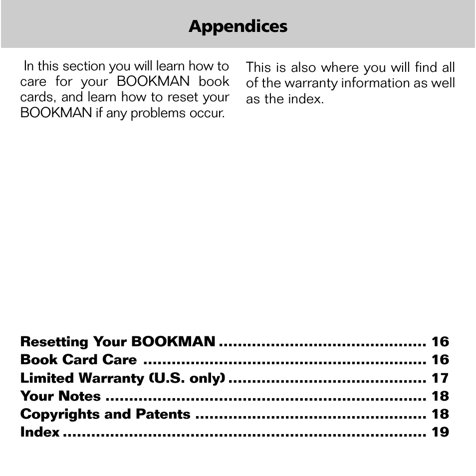 Appendices | Franklin XGT-2043 User Manual | Page 17 / 24