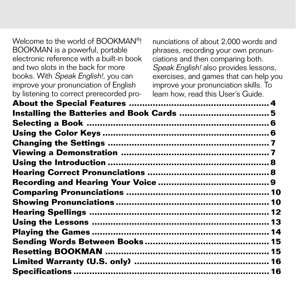 Franklin SPEAK ENGLISH! ESL-580 User Manual | Page 3 / 20