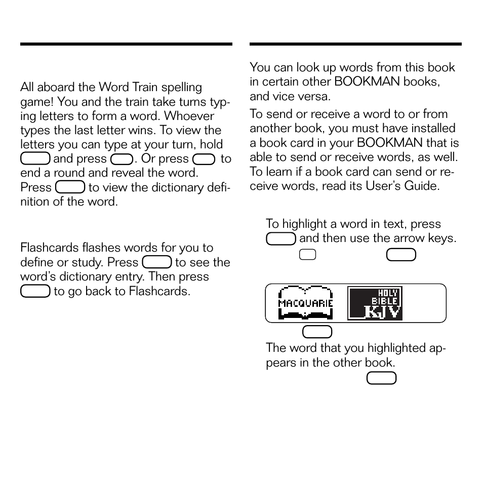 Sending a word between books | Franklin DMM-440 User Manual | Page 15 / 20