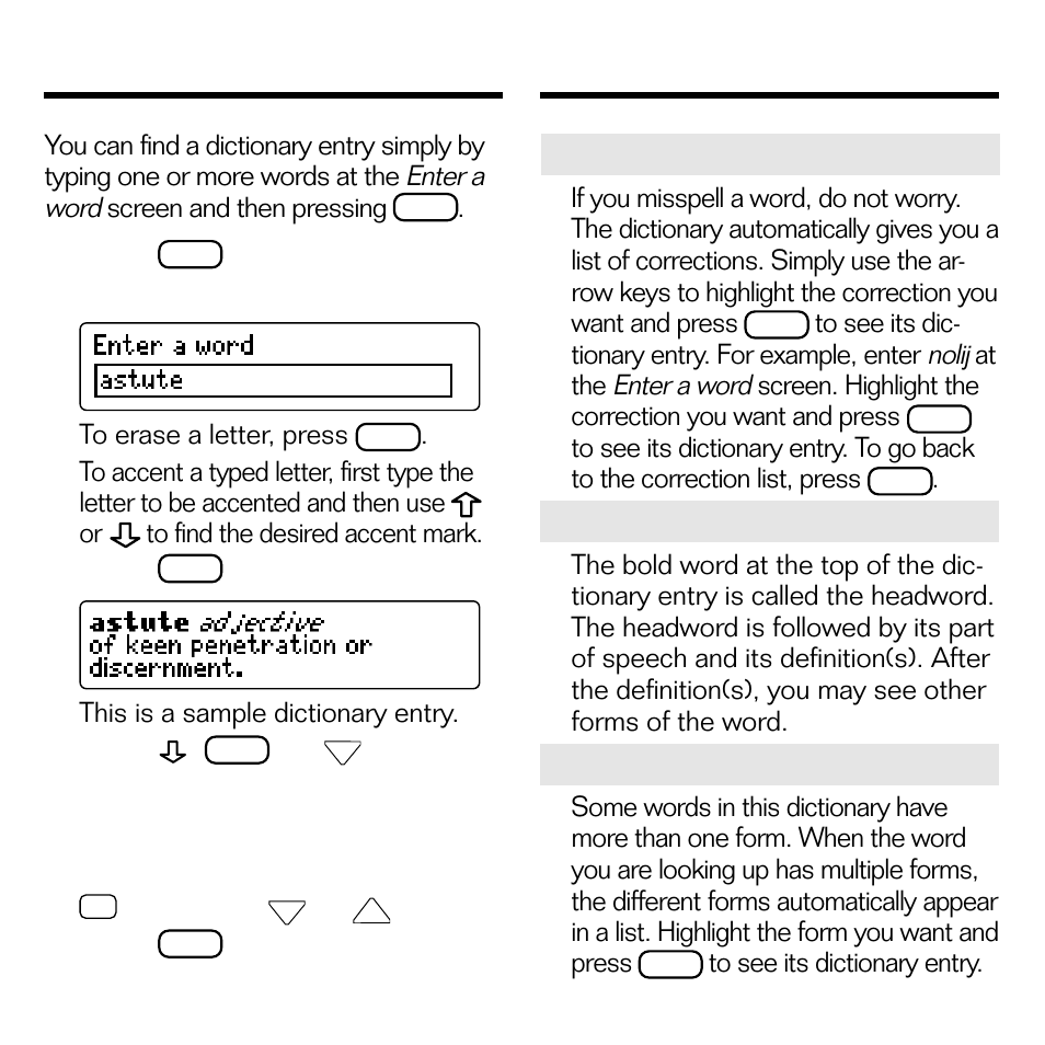 Finding dictionary entries | Franklin DMM-440 User Manual | Page 8 / 20