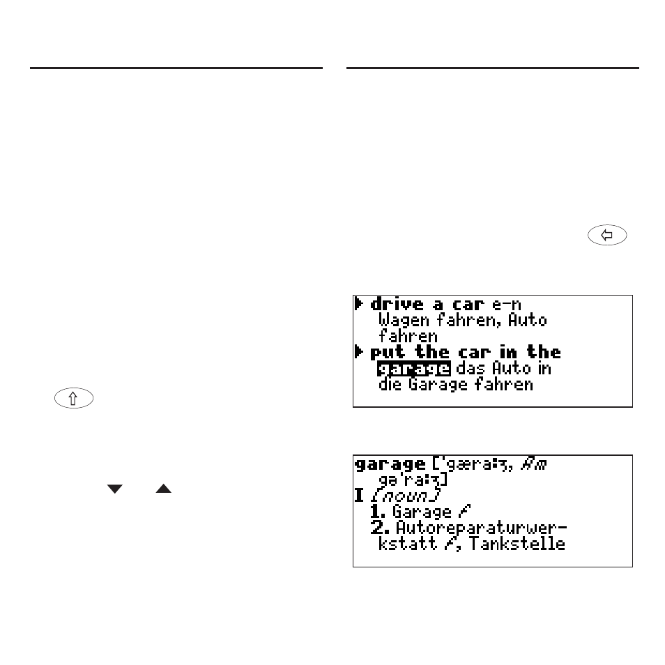 Finding letters in words, Highlighting words, Finding letters in words highlighting words | Franklin Deutsch/Englisch Professor DBD-470 User Manual | Page 13 / 36