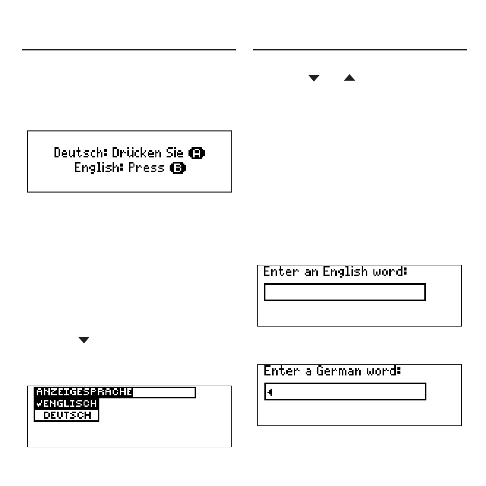 Changing the language | Franklin Deutsch/Englisch Professor DBD-470 User Manual | Page 7 / 36