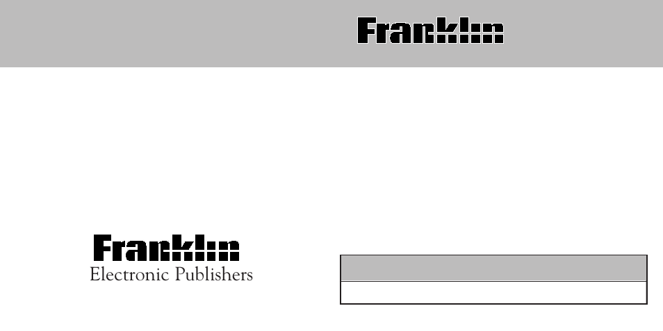 Franklin Professor PRO DBD-3040 User Manual | 30 pages