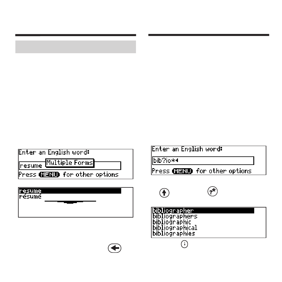 Finding letters in words, Translating english words | Franklin Professor PRO DBD-3040 User Manual | Page 12 / 30