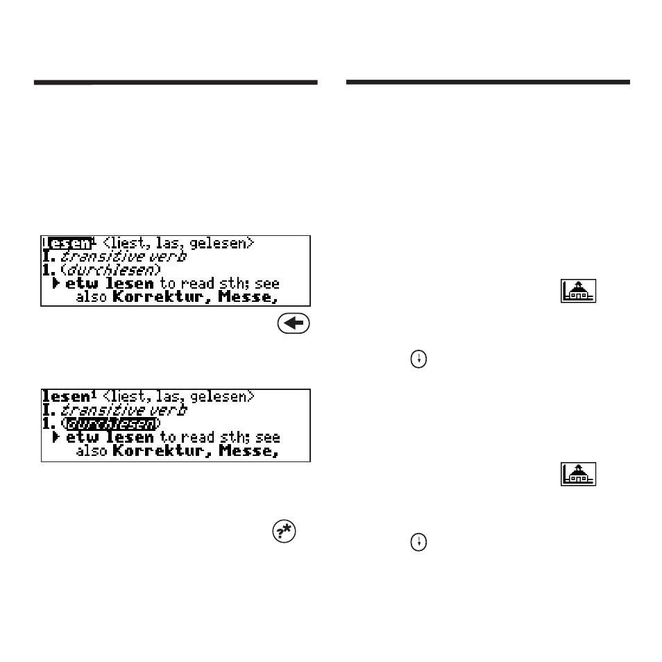 Using the school essentials, Highlighting words, Using the school essentials highlighting words | Franklin Professor PRO DBD-3040 User Manual | Page 13 / 30