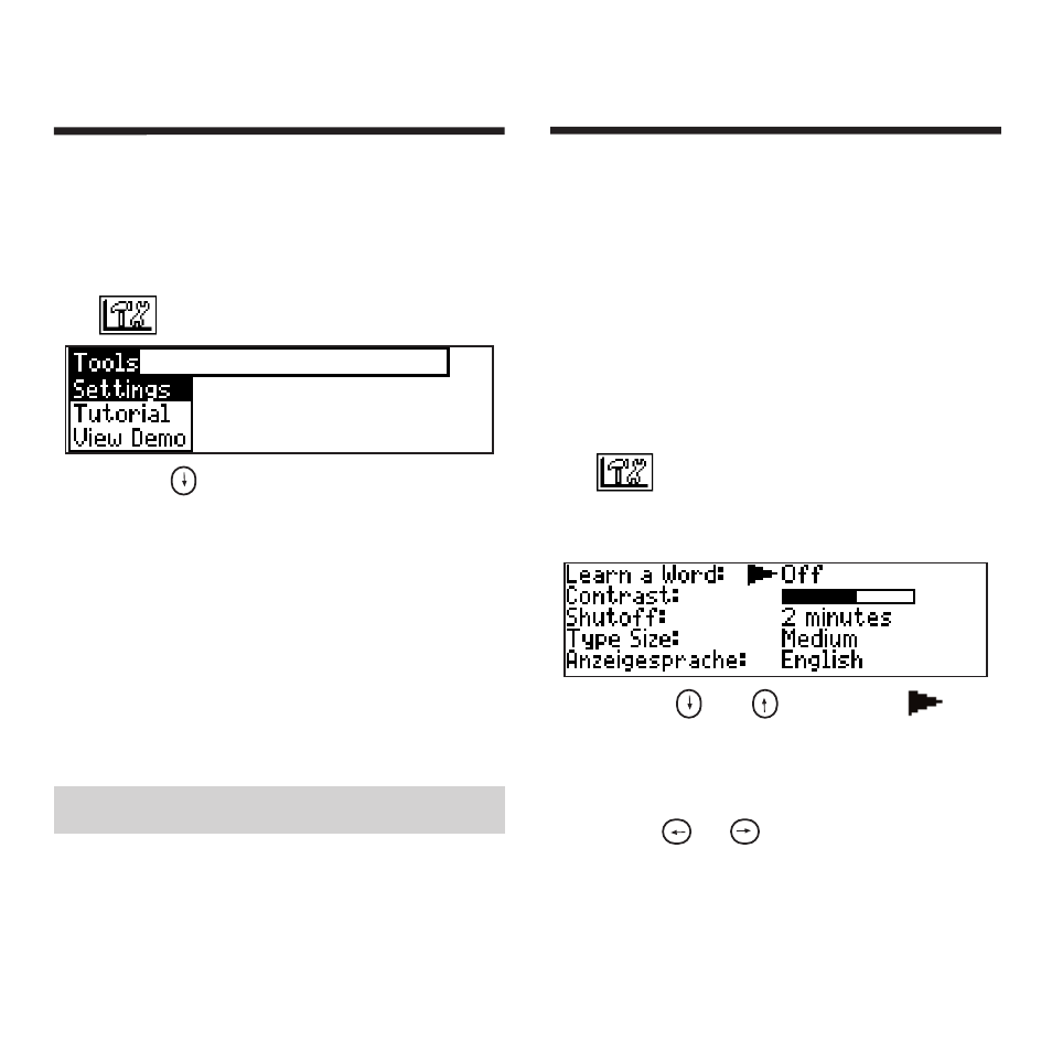 Viewing a demonstration or tutorial, Changing the settings | Franklin Professor PRO DBD-3040 User Manual | Page 9 / 30