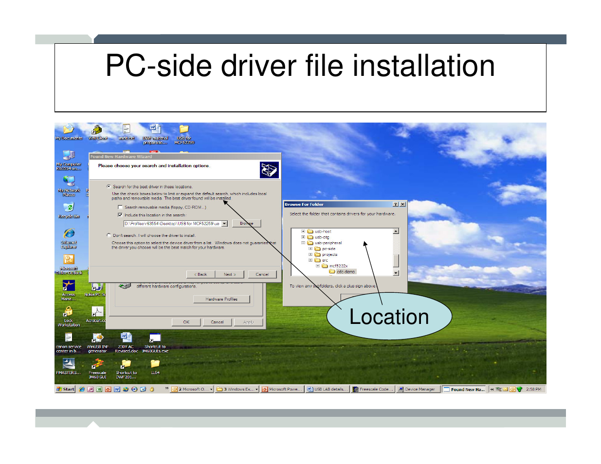 Pc-side driver file installation | Freescale Semiconductor TWR-MCF52259-Ethenet User Manual | Page 153 / 166