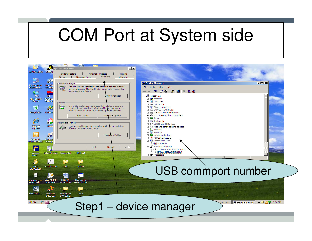 Com port at system side | Freescale Semiconductor TWR-MCF52259-Ethenet User Manual | Page 155 / 166