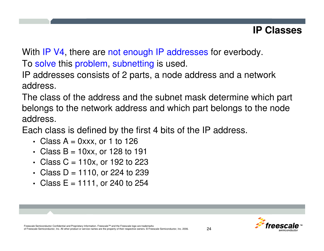 Ip classes | Freescale Semiconductor TWR-MCF52259-Ethenet User Manual | Page 25 / 166