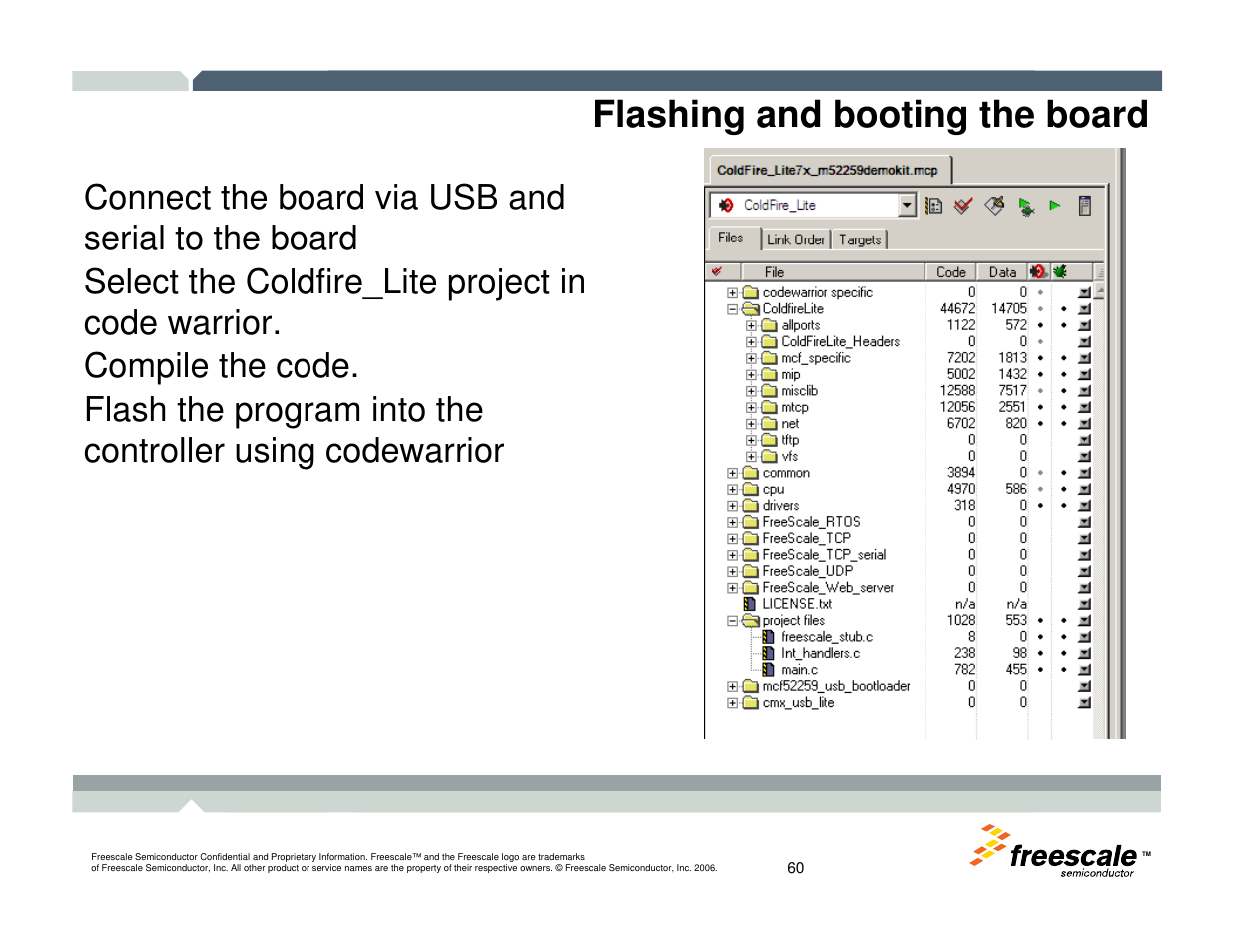 Flashing and booting the board | Freescale Semiconductor TWR-MCF52259-Ethenet User Manual | Page 61 / 166