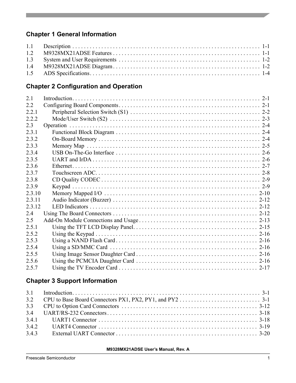 Freescale Semiconductor M9328MX21ADSE User Manual | Page 3 / 64