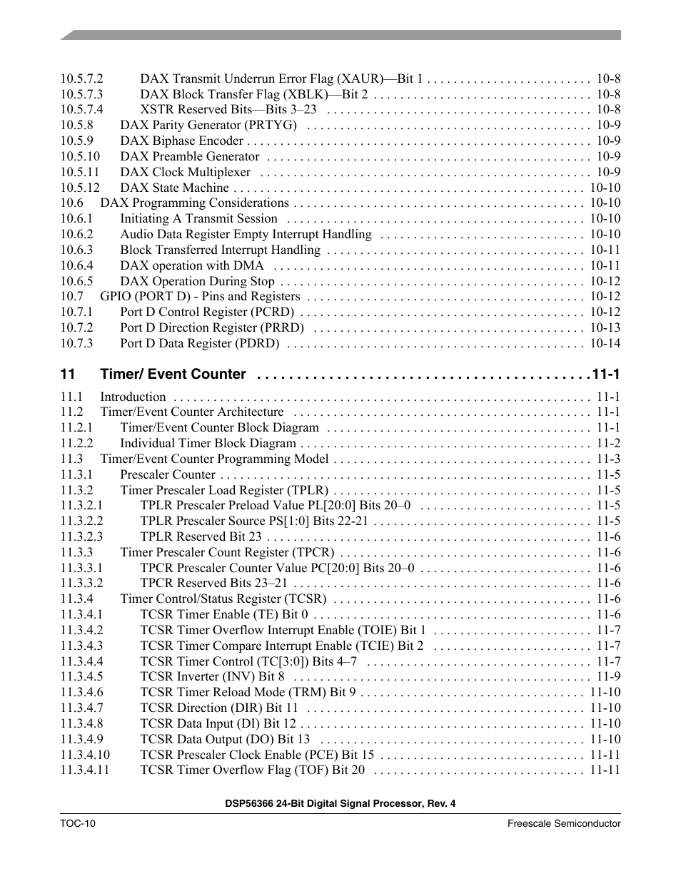 Freescale Semiconductor DSP56366 User Manual | Page 12 / 366