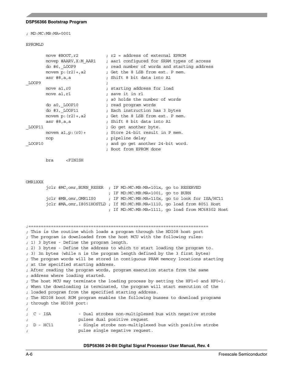 Freescale Semiconductor DSP56366 User Manual | Page 258 / 366