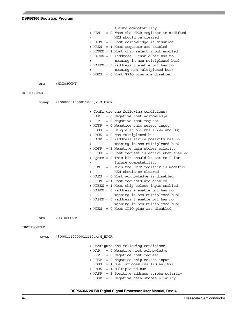 Freescale Semiconductor DSP56366 User Manual | Page 260 / 366