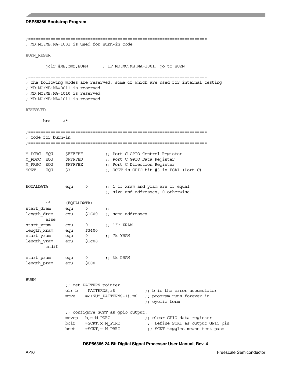 Freescale Semiconductor DSP56366 User Manual | Page 262 / 366