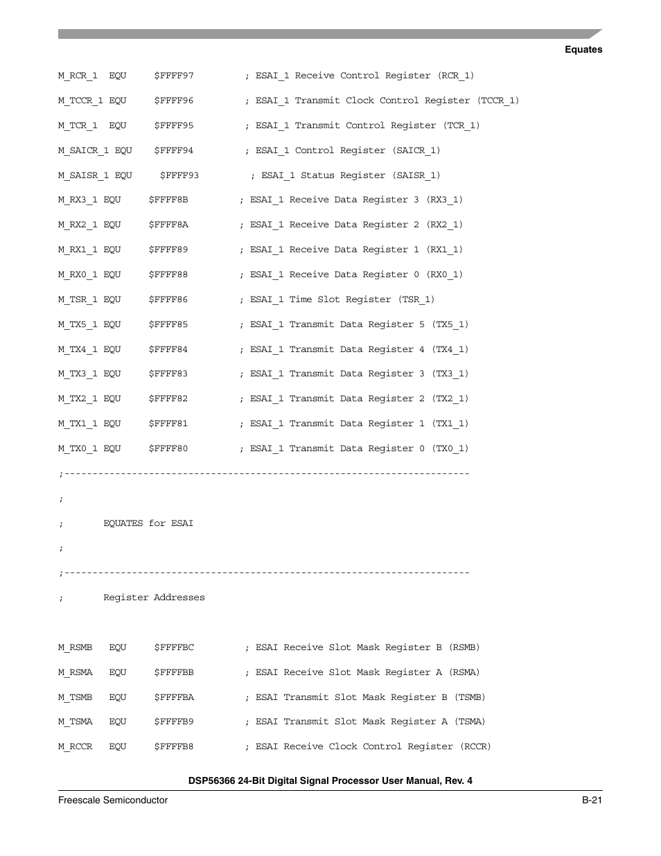 Freescale Semiconductor DSP56366 User Manual | Page 287 / 366