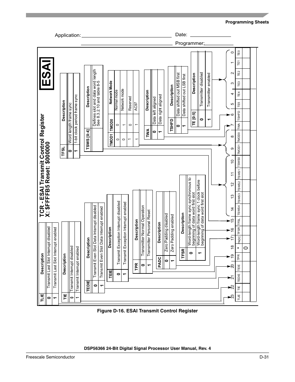 Esai | Freescale Semiconductor DSP56366 User Manual | Page 339 / 366