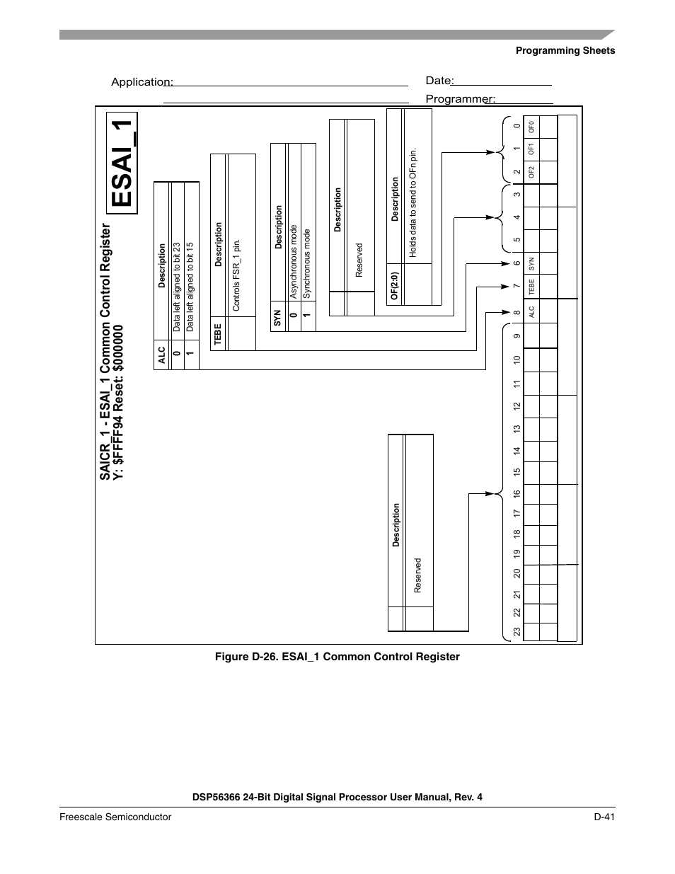 Esai_1 | Freescale Semiconductor DSP56366 User Manual | Page 349 / 366