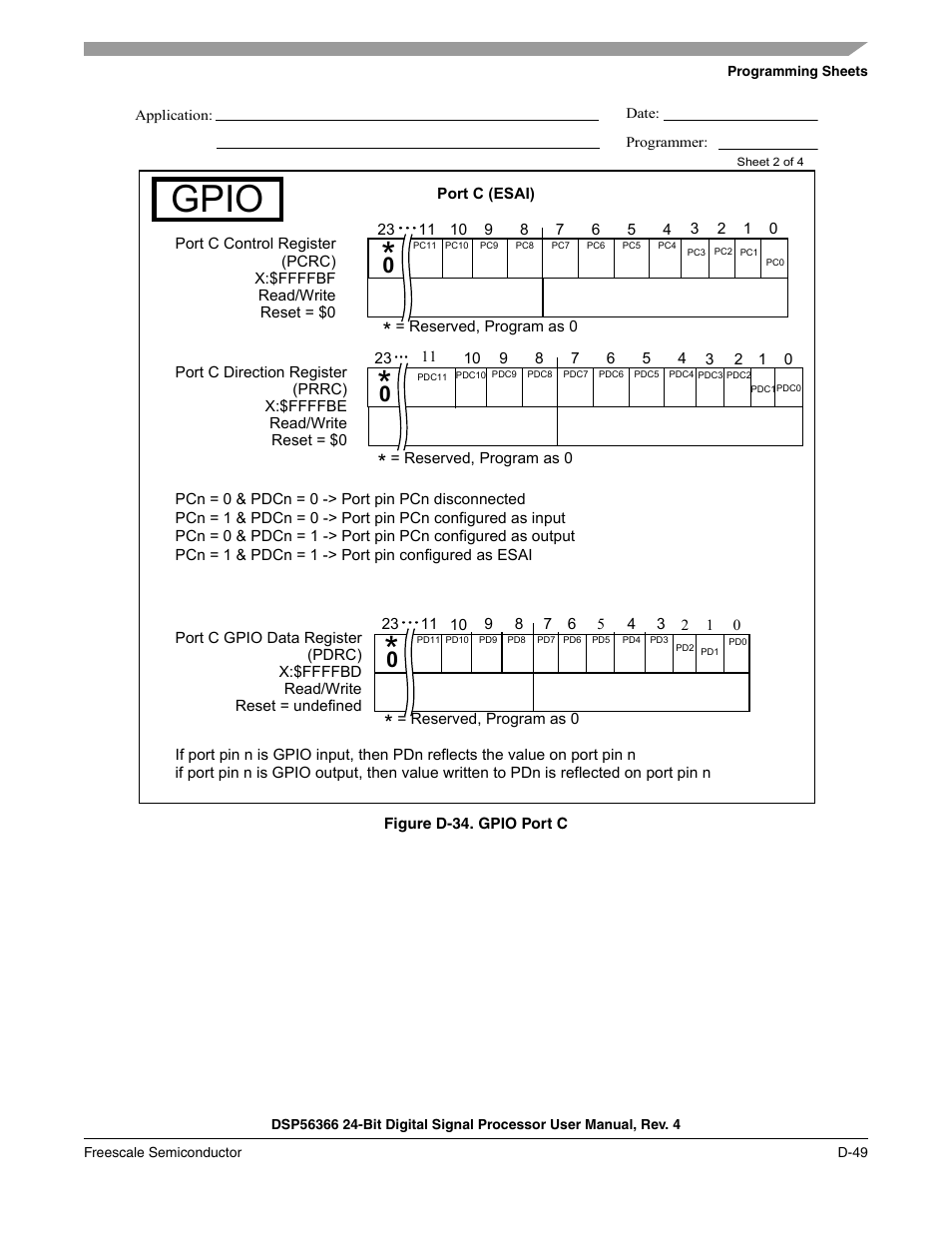 Gpio | Freescale Semiconductor DSP56366 User Manual | Page 357 / 366