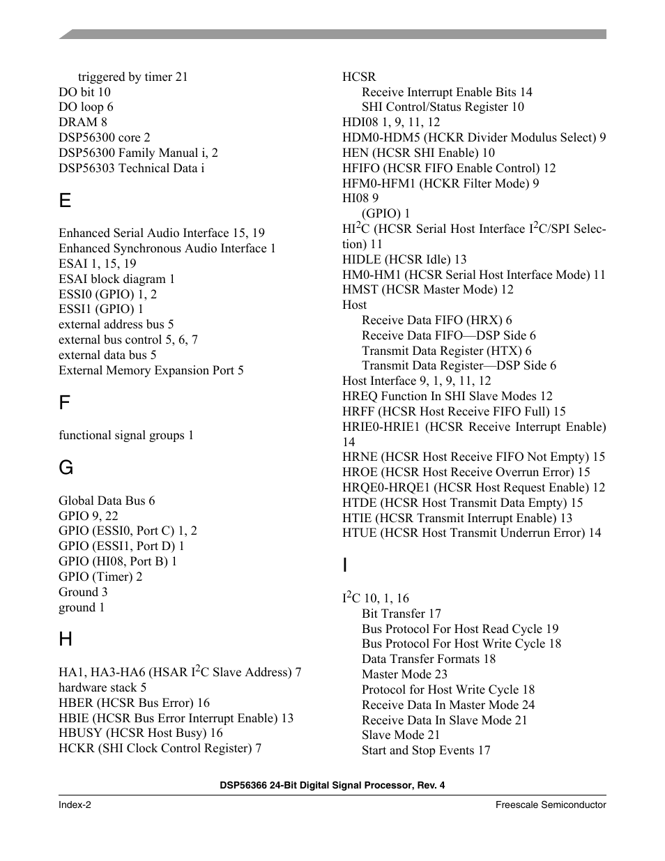 Freescale Semiconductor DSP56366 User Manual | Page 362 / 366