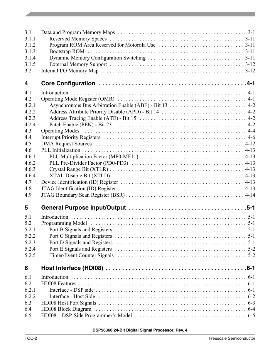 Freescale Semiconductor DSP56366 User Manual | Page 4 / 366