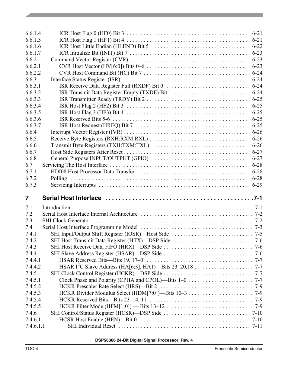 Freescale Semiconductor DSP56366 User Manual | Page 6 / 366
