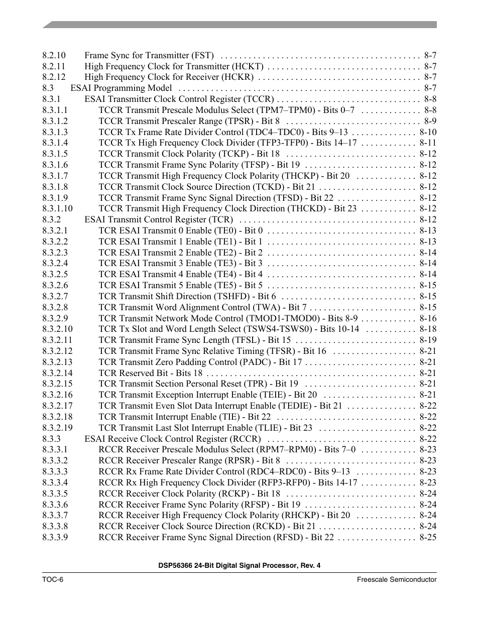 Freescale Semiconductor DSP56366 User Manual | Page 8 / 366