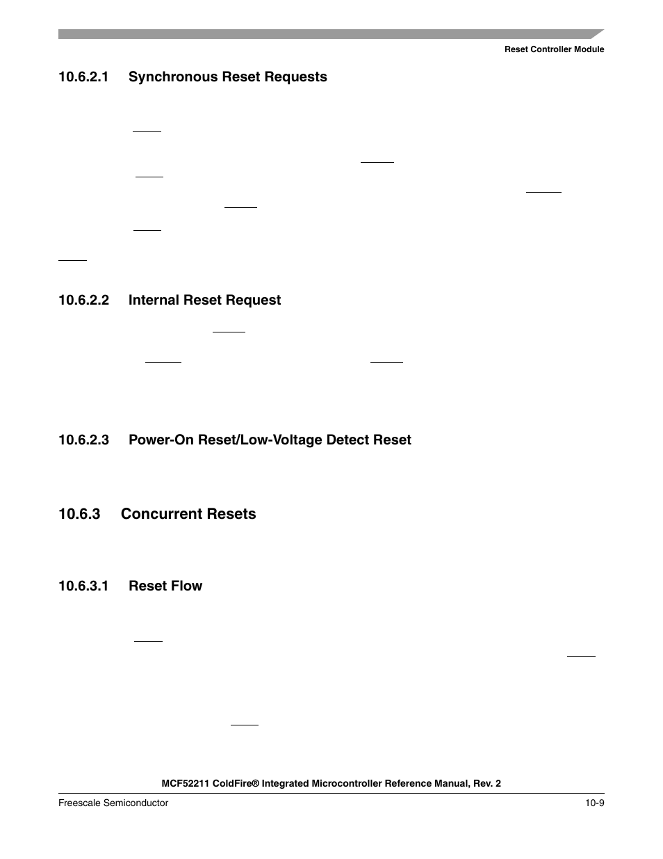 3 concurrent resets, 3 concurrent resets -9 | Freescale Semiconductor ColdFire MCF52210 User Manual | Page 159 / 576