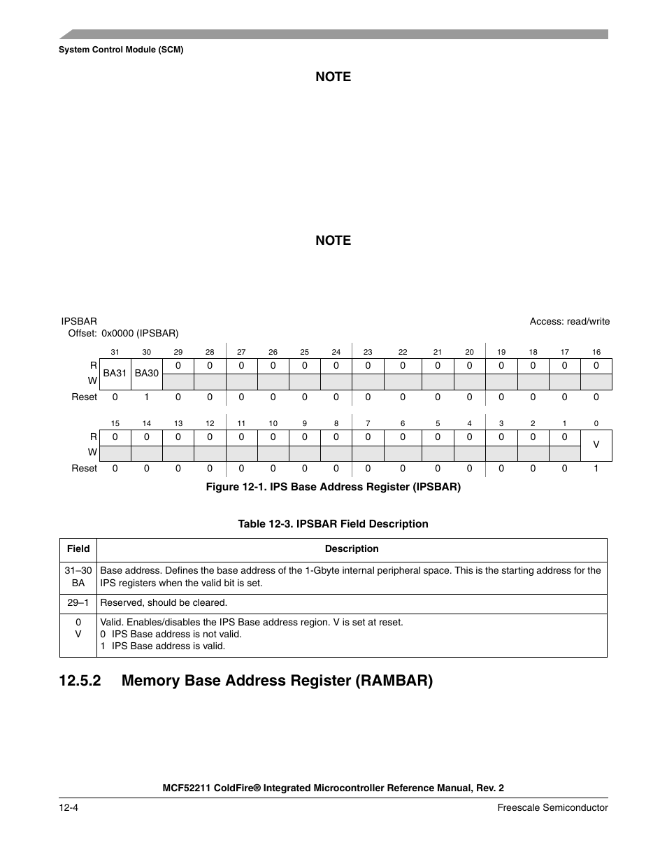 2 memory base address register (rambar), 2 memory base address register (rambar) -4 | Freescale Semiconductor ColdFire MCF52210 User Manual | Page 180 / 576