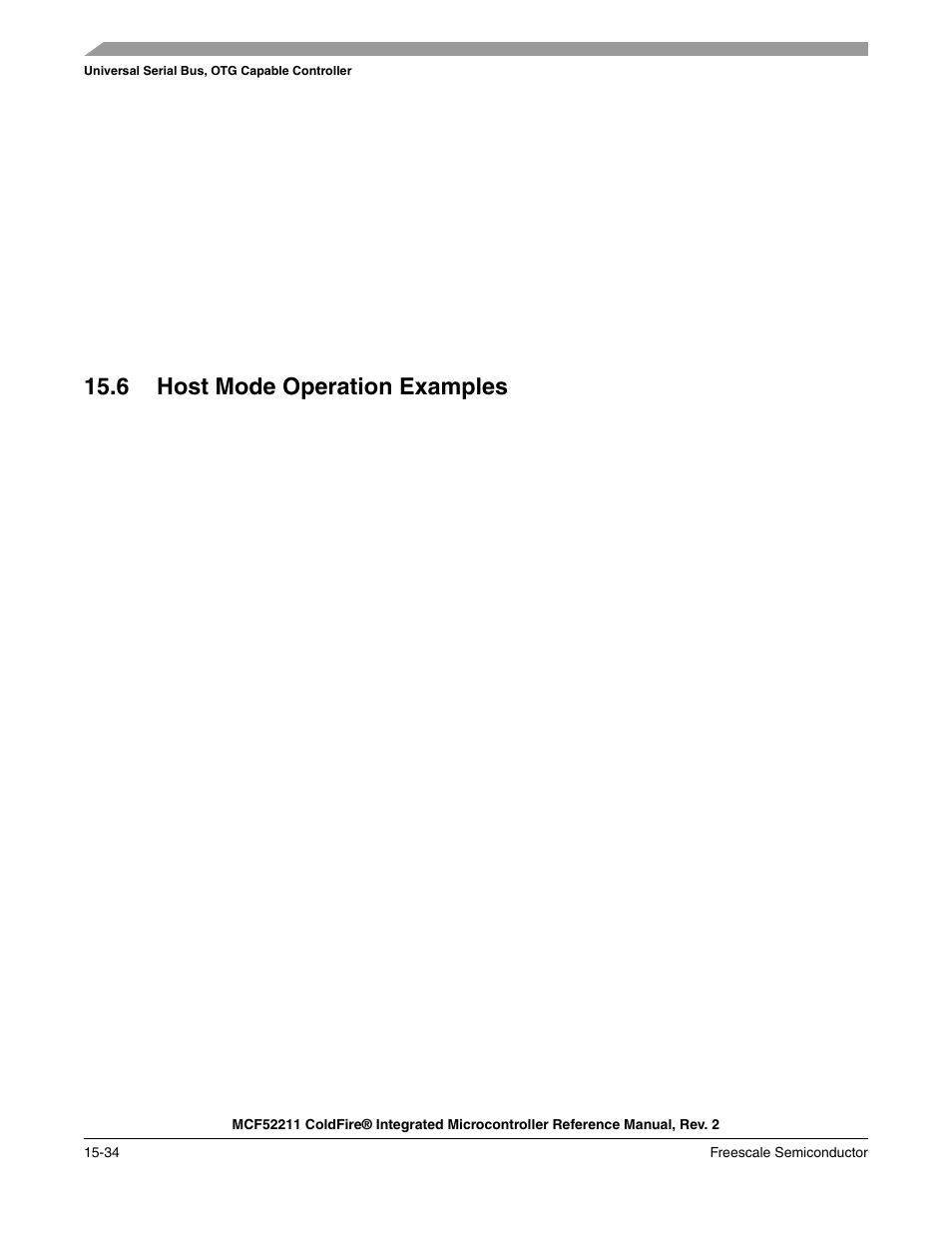 6 host mode operation examples, 6 host mode operation examples -34 | Freescale Semiconductor ColdFire MCF52210 User Manual | Page 262 / 576