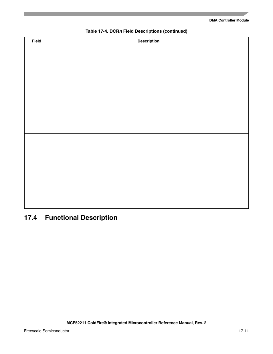 4 functional description, 4 functional description -11 | Freescale Semiconductor ColdFire MCF52210 User Manual | Page 285 / 576