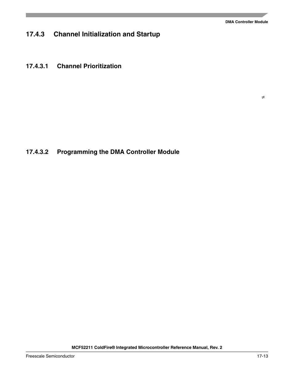 3 channel initialization and startup, 3 channel initialization and startup -13 | Freescale Semiconductor ColdFire MCF52210 User Manual | Page 287 / 576