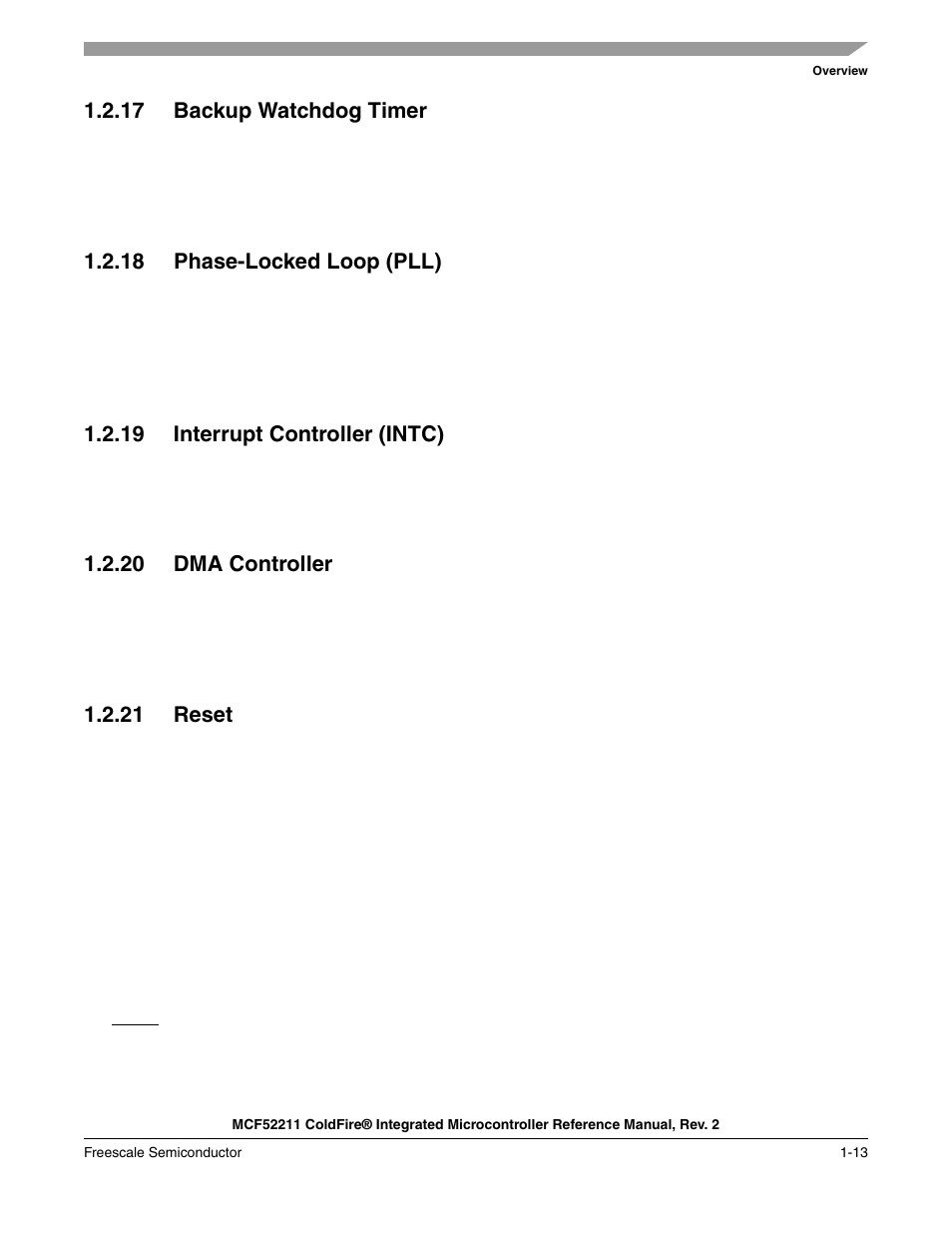 17 backup watchdog timer, 18 phase-locked loop (pll), 19 interrupt controller (intc) | 20 dma controller, 21 reset | Freescale Semiconductor ColdFire MCF52210 User Manual | Page 29 / 576