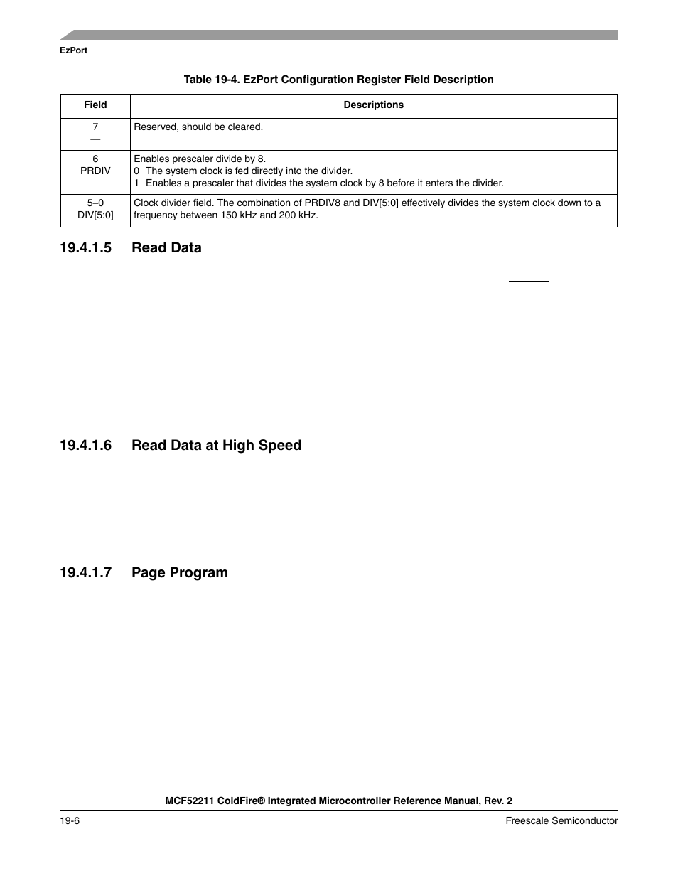5 read data, 6 read data at high speed, 7 page program | Freescale Semiconductor ColdFire MCF52210 User Manual | Page 328 / 576