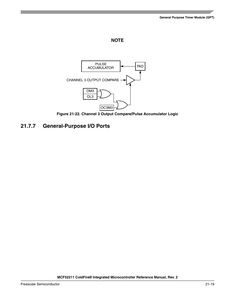 7 general-purpose i/o ports, 7 general-purpose i/o ports -19 | Freescale Semiconductor ColdFire MCF52210 User Manual | Page 357 / 576