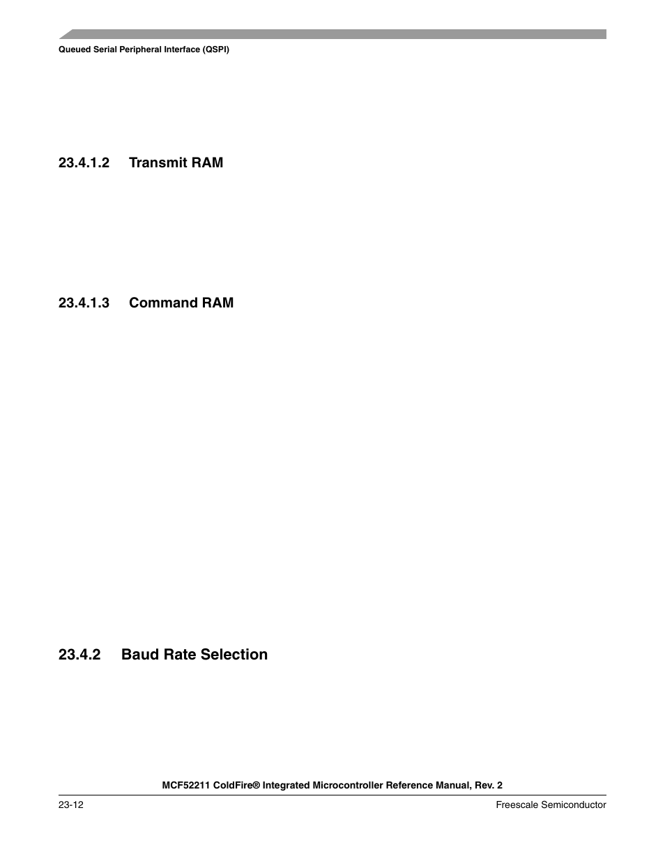 2 baud rate selection, 2 baud rate selection -12 | Freescale Semiconductor ColdFire MCF52210 User Manual | Page 382 / 576
