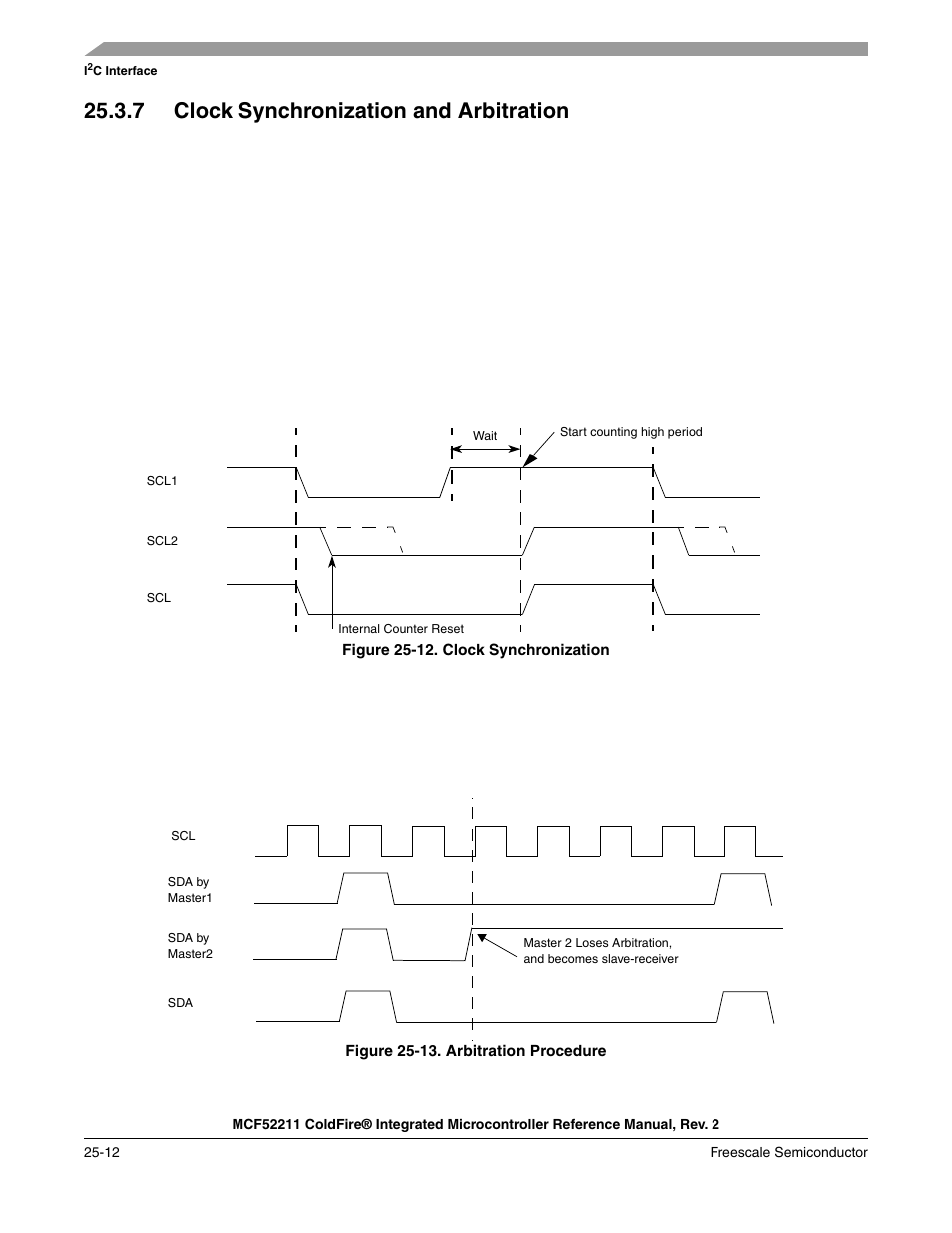 7 clock synchronization and arbitration, 7 clock synchronization and arbitration -12 | Freescale Semiconductor ColdFire MCF52210 User Manual | Page 432 / 576