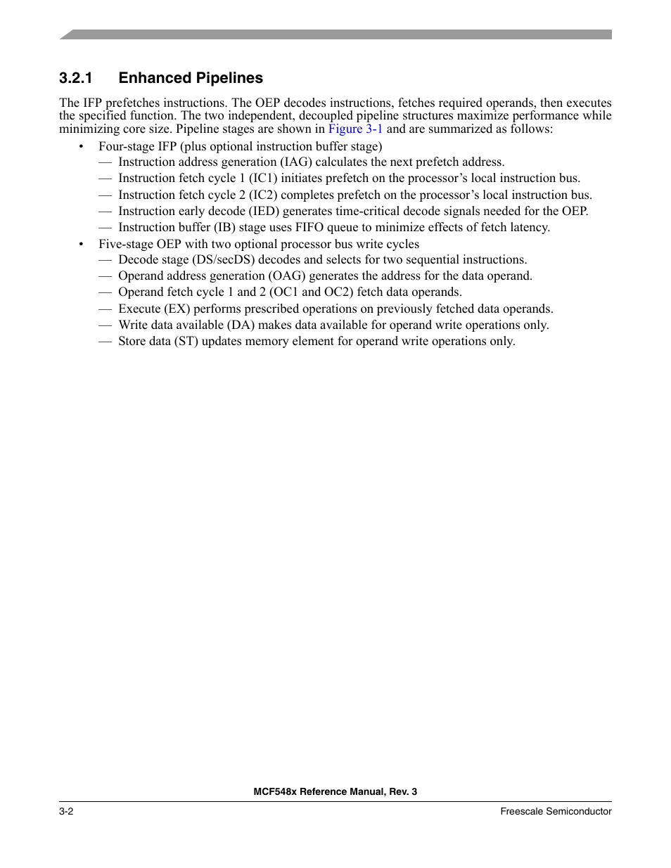 1 enhanced pipelines, Enhanced pipelines -2 | Freescale Semiconductor MCF5480 User Manual | Page 106 / 1032