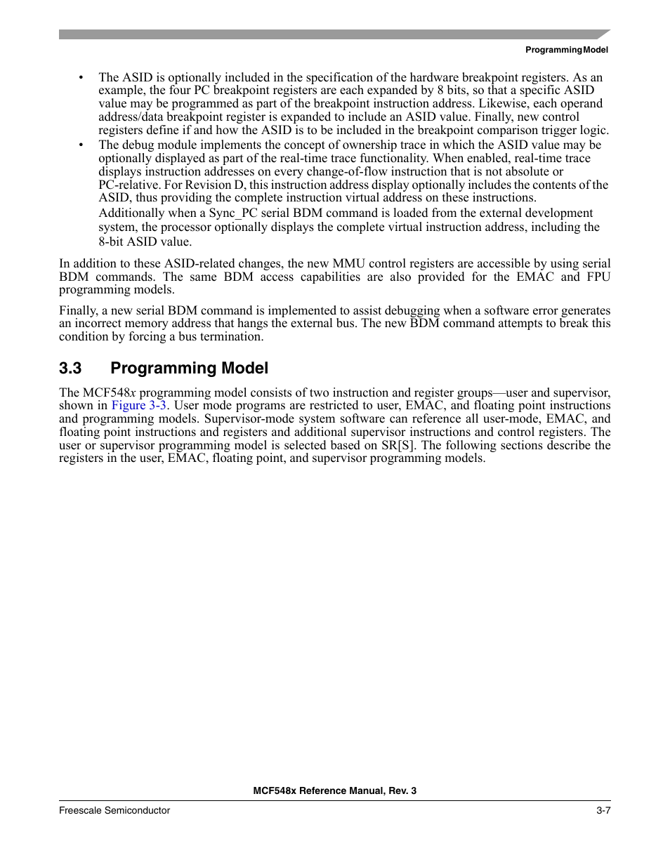 3 programming model, Programming model -7 | Freescale Semiconductor MCF5480 User Manual | Page 111 / 1032