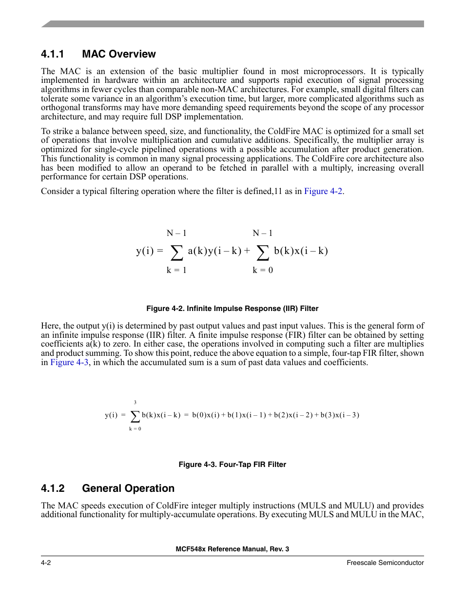 1 mac overview, 2 general operation, Mac overview -2 | General operation -2 | Freescale Semiconductor MCF5480 User Manual | Page 150 / 1032