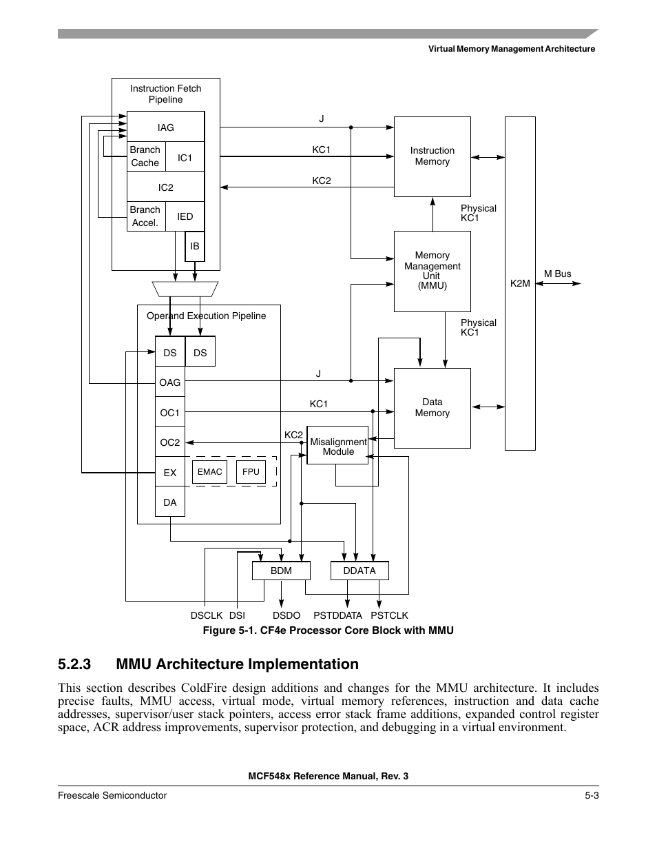 3 mmu architecture implementation, Mmu architecture implementation -3 | Freescale Semiconductor MCF5480 User Manual | Page 169 / 1032