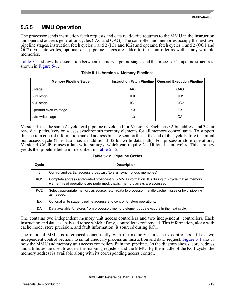 5 mmu operation, Mmu operation -19 | Freescale Semiconductor MCF5480 User Manual | Page 185 / 1032