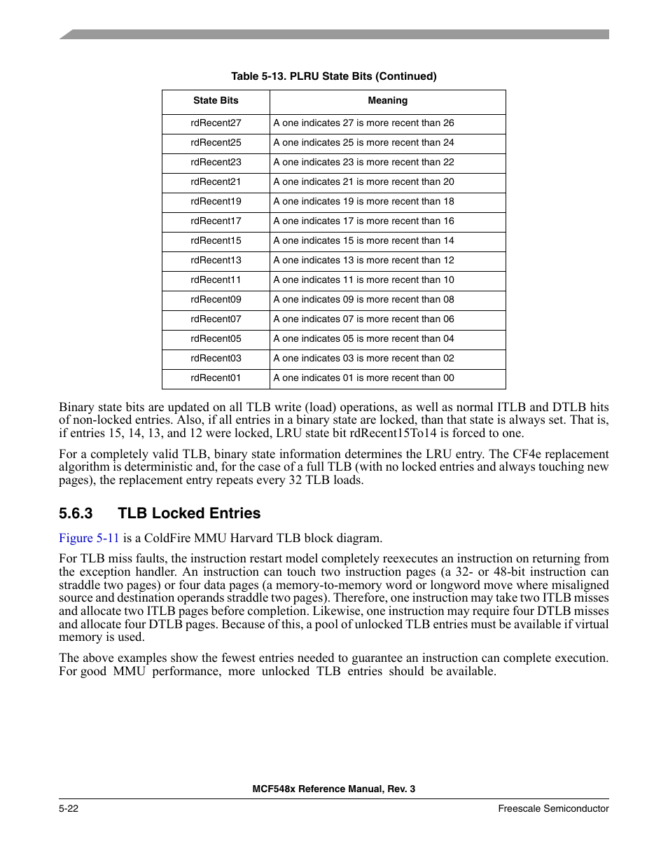 3 tlb locked entries, Tlb locked entries -22 | Freescale Semiconductor MCF5480 User Manual | Page 188 / 1032