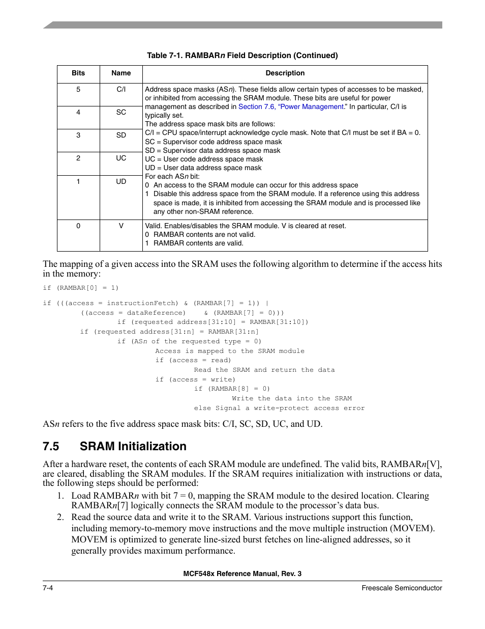 5 sram initialization, Sram initialization -4 | Freescale Semiconductor MCF5480 User Manual | Page 224 / 1032