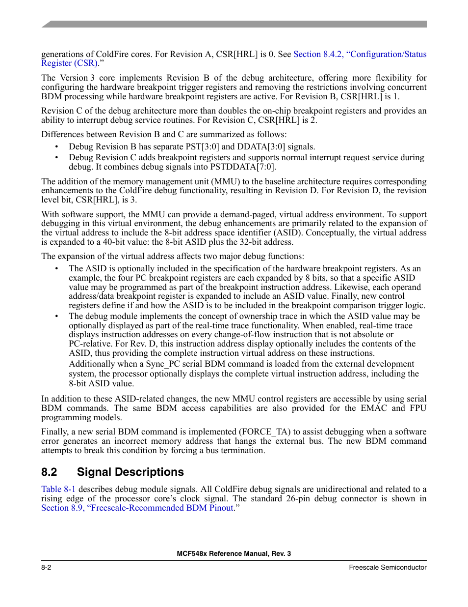 2 signal descriptions, Signal descriptions -2 | Freescale Semiconductor MCF5480 User Manual | Page 252 / 1032