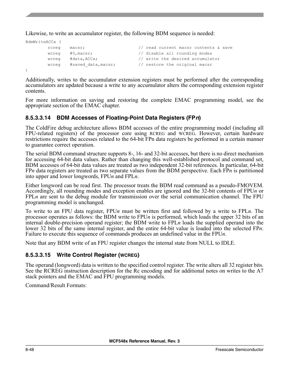 15 write control register (wcreg) | Freescale Semiconductor MCF5480 User Manual | Page 298 / 1032