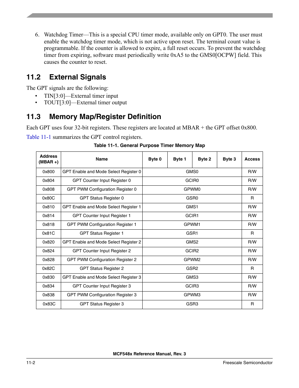 2 external signals, 3 memory map/register definition, External signals -2 | Memory map/register definition -2 | Freescale Semiconductor MCF5480 User Manual | Page 342 / 1032