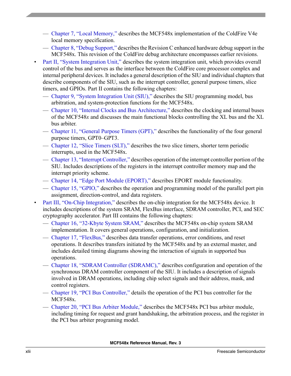 Freescale Semiconductor MCF5480 User Manual | Page 42 / 1032