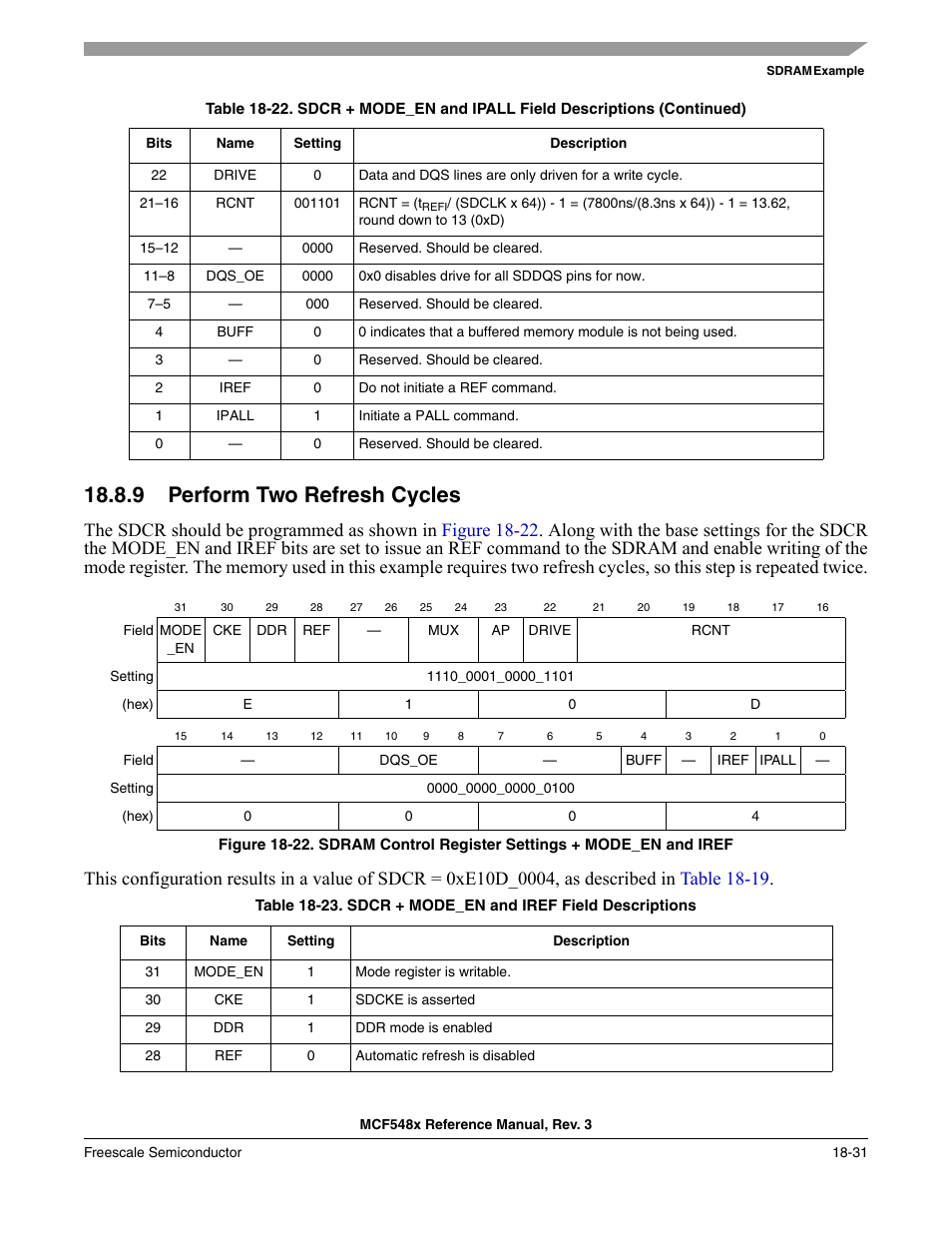9 perform two refresh cycles, Perform two refresh cycles -31 | Freescale Semiconductor MCF5480 User Manual | Page 479 / 1032