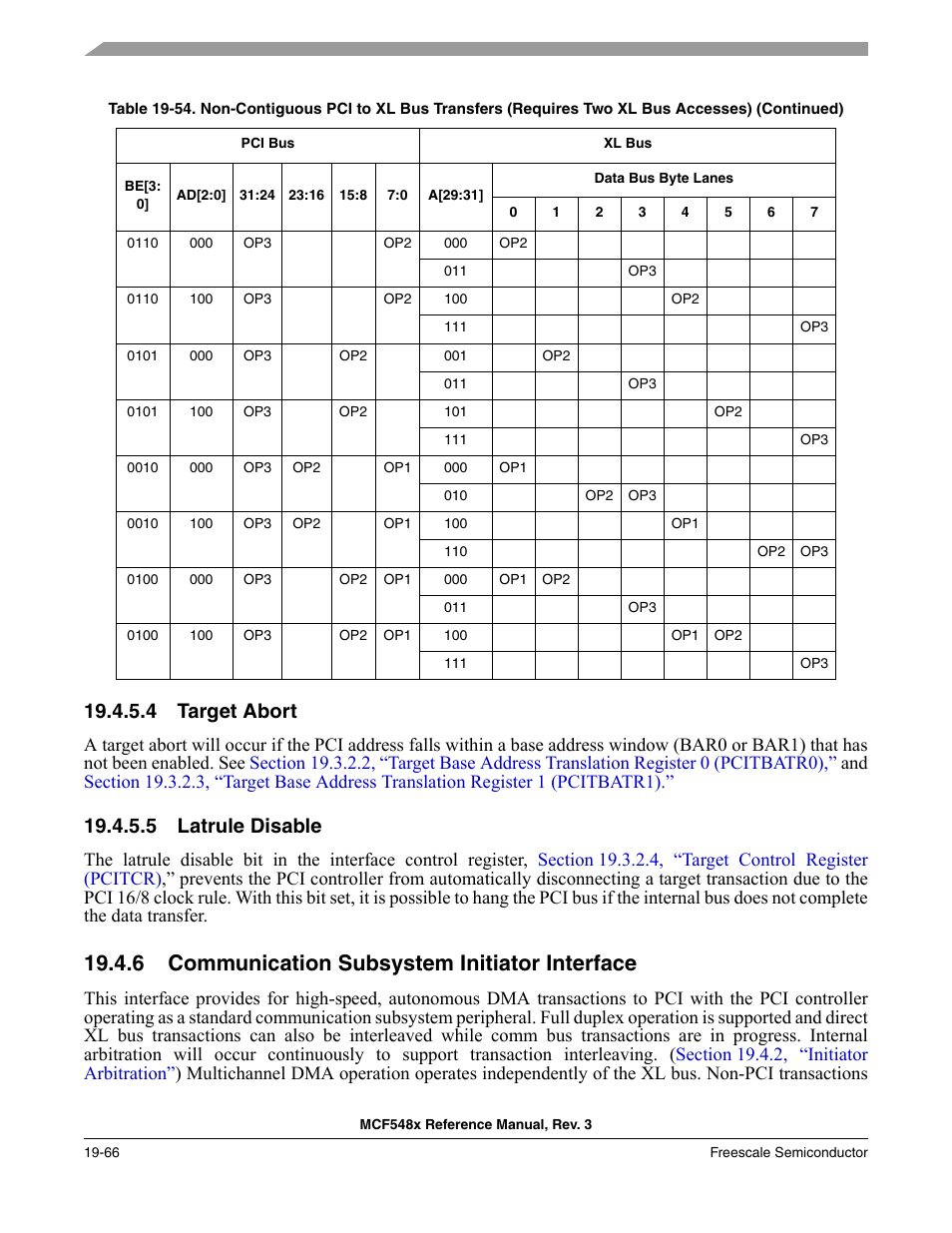 4 target abort, 5 latrule disable, 6 communication subsystem initiator interface | Target abort -66, Latrule disable -66, Communication subsystem initiator interface -66 | Freescale Semiconductor MCF5480 User Manual | Page 550 / 1032